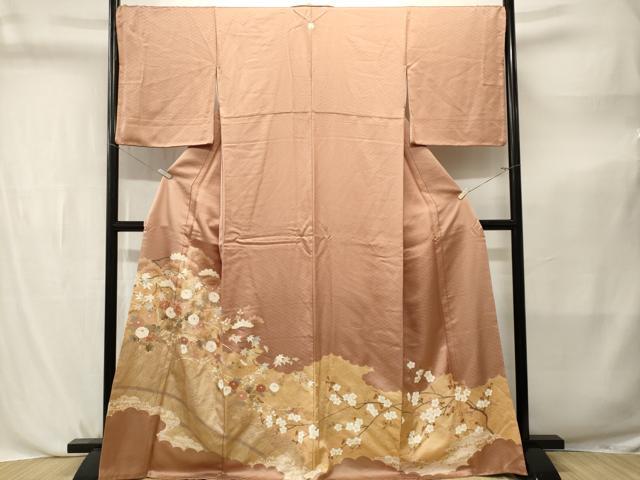 平和屋着物■豪華色留袖　刺繍　枝花文　暈し染め　金彩　正絹　逸品　CABL3814ev