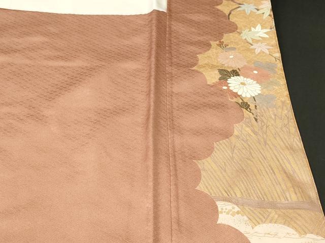 平和屋着物■豪華色留袖　刺繍　枝花文　暈し染め　金彩　正絹　逸品　CABL3814ev