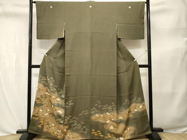 平和屋着物■豪華色留袖　刺繍　松　万寿菊　暈し染め　金彩　正絹　逸品　CABL3815ev