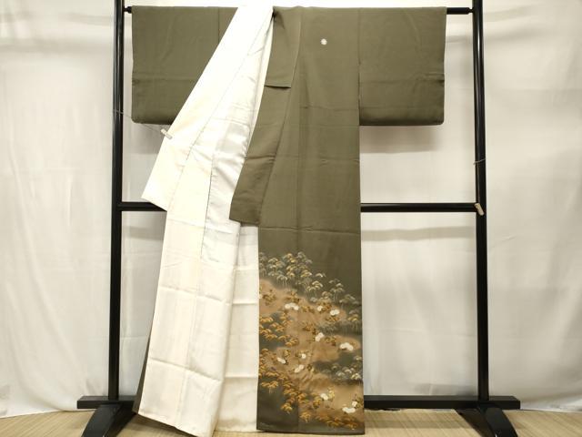 平和屋着物■豪華色留袖　刺繍　松　万寿菊　暈し染め　金彩　正絹　逸品　CABL3815ev
