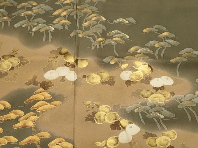 平和屋着物■豪華色留袖　刺繍　松　万寿菊　暈し染め　金彩　正絹　逸品　CABL3815ev