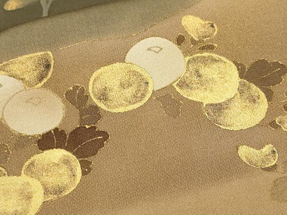 平和屋着物■豪華色留袖　刺繍　松　万寿菊　暈し染め　金彩　正絹　逸品　CABL3815ev