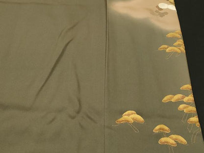 平和屋着物■豪華色留袖　刺繍　松　万寿菊　暈し染め　金彩　正絹　逸品　CABL3815ev
