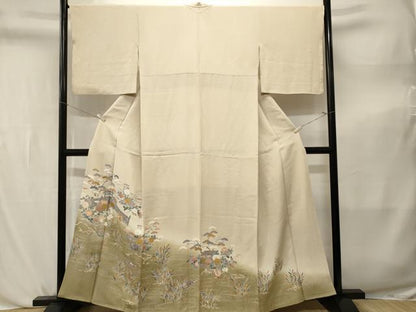 平和屋着物■豪華色留袖　流水宝尽し花文　暈し染め　金彩　鬼しぼ縮緬　正絹　逸品　CABL3816ev