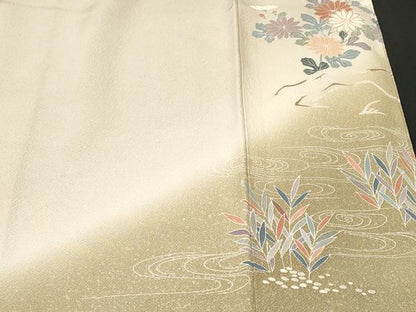 平和屋着物■豪華色留袖　流水宝尽し花文　暈し染め　金彩　鬼しぼ縮緬　正絹　逸品　CABL3816ev