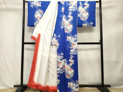 平和屋着物■上質な小紋　枝花文　正絹　逸品　CABL3817ev