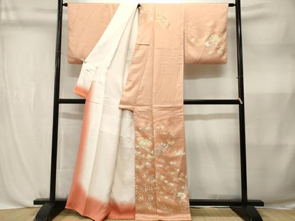平和屋着物■訪問着　扇面枝花文　金彩　正絹　逸品　CABL3822ev