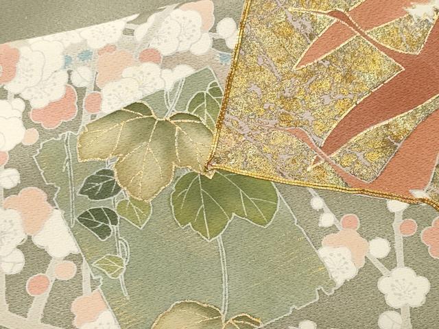平和屋着物■豪華色留袖　駒刺繍　破れ色紙重ね飛鶴花文　金彩　正絹　逸品　CABL3823ev