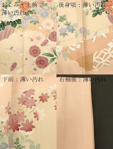 平和屋着物■豪華色留袖　刺繍　花籠文　金彩　正絹　逸品　CABL3824ev