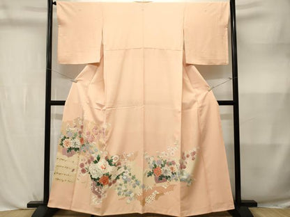 平和屋着物■豪華色留袖　刺繍　花籠文　金彩　正絹　逸品　CABL3824ev