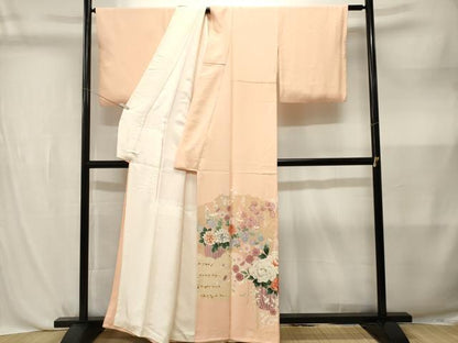 平和屋着物■豪華色留袖　刺繍　花籠文　金彩　正絹　逸品　CABL3824ev