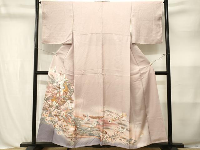 平和屋着物■豪華色留袖　蒔絵風家飛鶴文　暈し染め　正絹　逸品　CABL3826ev