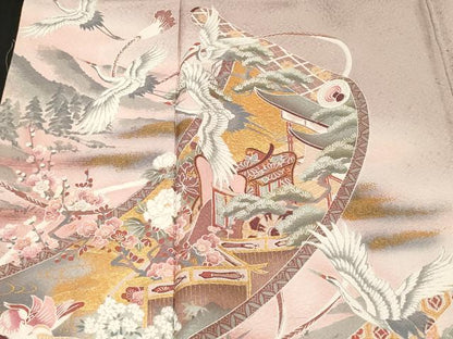 平和屋着物■豪華色留袖　蒔絵風家飛鶴文　暈し染め　正絹　逸品　CABL3826ev