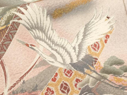 平和屋着物■豪華色留袖　蒔絵風家飛鶴文　暈し染め　正絹　逸品　CABL3826ev