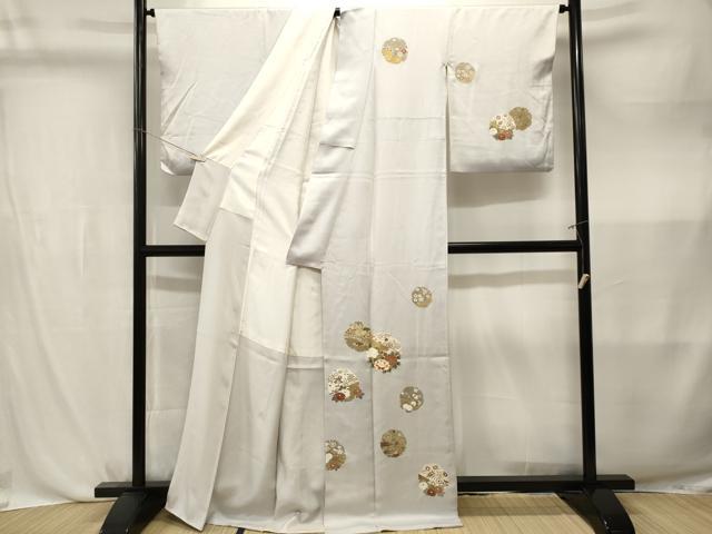 平和屋着物■訪問着　駒刺繍　雪輪重ね花唐草文　金彩　正絹　逸品　CABL3827ev