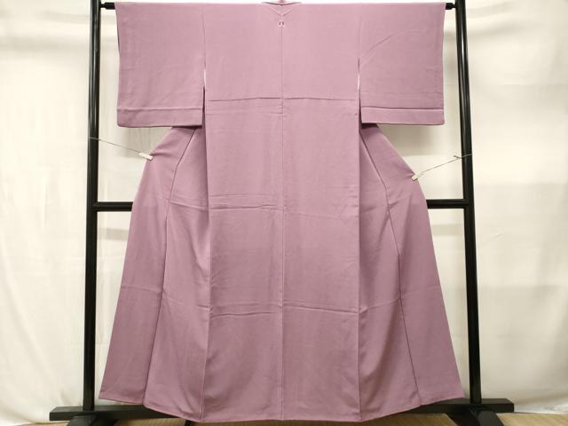 平和屋着物■上質な色無地　古代紫色　鬼しぼ縮緬　正絹　逸品　CABL3829ev
