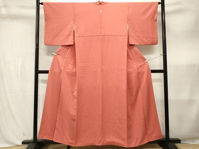 平和屋着物■上質な色無地　紋意匠　黄丹色　正絹　逸品　CABL3830ev