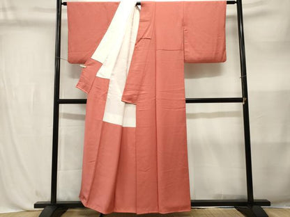 平和屋着物■上質な色無地　紋意匠　黄丹色　正絹　逸品　CABL3830ev