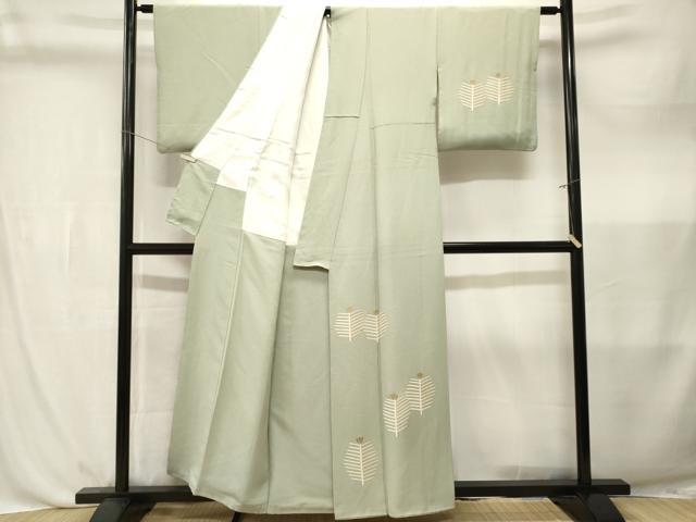 平和屋着物■訪問着　松葉文　金彩　正絹　逸品　CABL3832ev