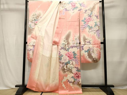 平和屋着物■豪華振袖　草花文　暈し染め　正絹　逸品　CABL3834ev