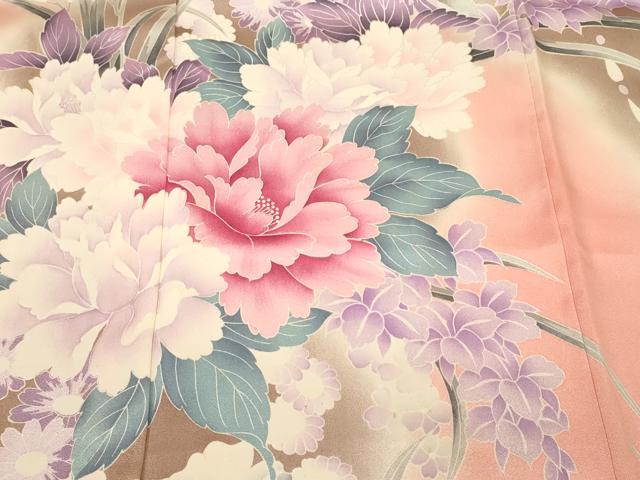 平和屋着物■豪華振袖　草花文　暈し染め　正絹　逸品　CABL3834ev
