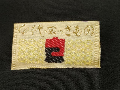 平和屋着物■豪華黒留袖　駒刺繍　地紙重ね鳳凰尾長鳥花文　銀彩　正絹　逸品　CABL3837ev
