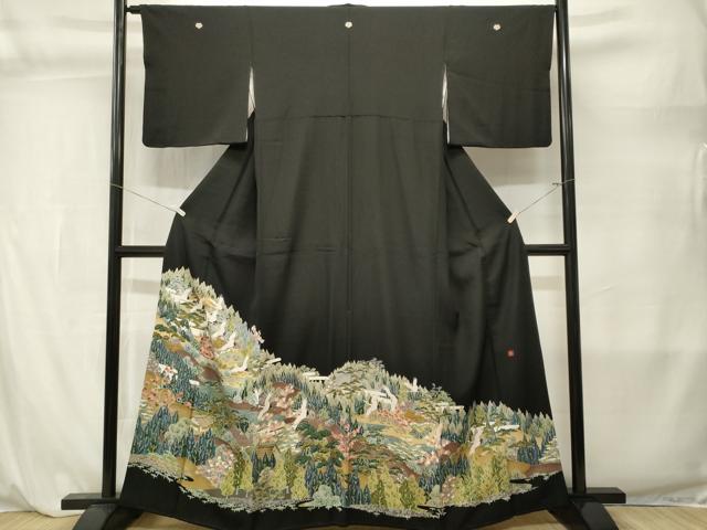 平和屋着物■豪華黒留袖　作家物　飛鶴御所解文　正絹　逸品　CABL3838ev