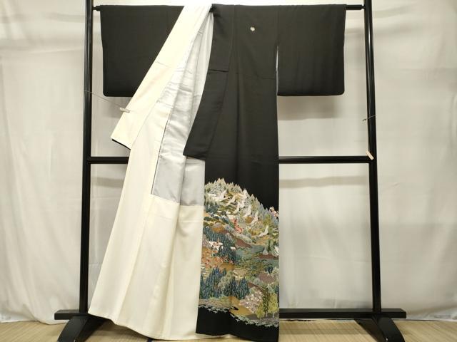 平和屋着物■豪華黒留袖　作家物　飛鶴御所解文　正絹　逸品　CABL3838ev