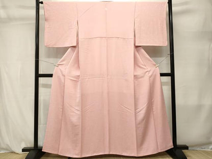 平和屋着物■上質な色無地　花唐草地紋　薄桜色　正絹　逸品　CABL3845ev