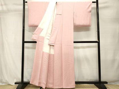 平和屋着物■上質な色無地　花唐草地紋　薄桜色　正絹　逸品　CABL3845ev