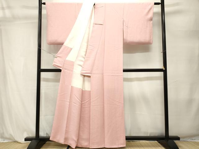 平和屋着物■上質な色無地　花唐草地紋　薄桜色　正絹　逸品　CABL3845ev