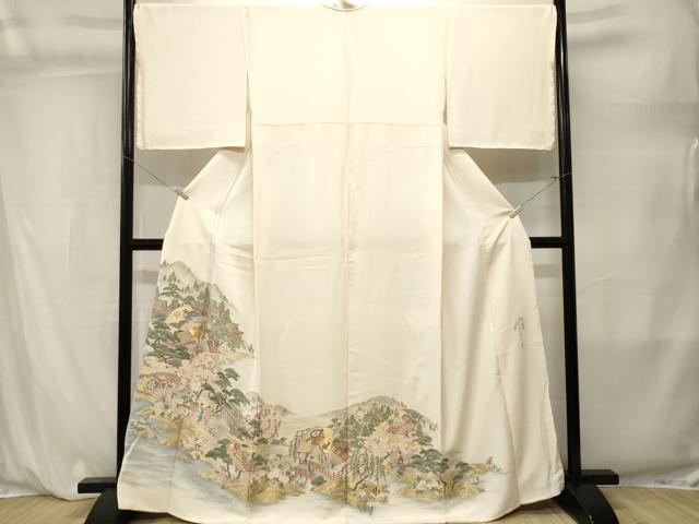 平和屋着物■色留訪問着　寿光織　祇園の舞　正絹　逸品　CABL3849ev