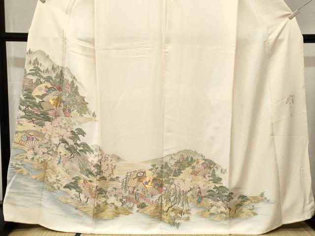 平和屋着物■色留訪問着　寿光織　祇園の舞　正絹　逸品　CABL3849ev