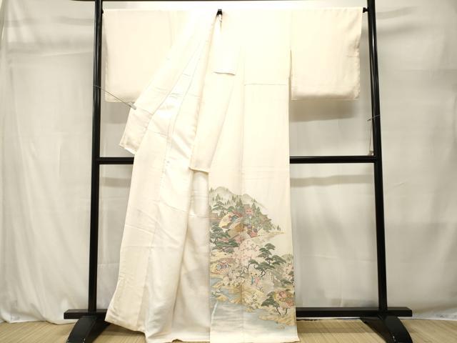 平和屋着物■色留訪問着　寿光織　祇園の舞　正絹　逸品　CABL3849ev