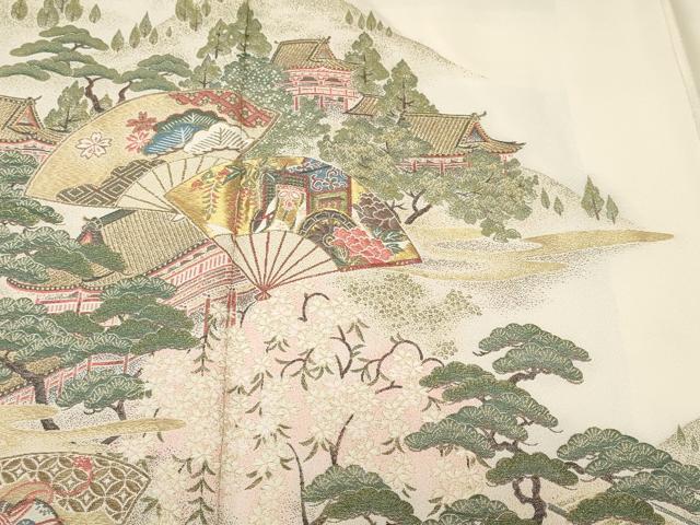 平和屋着物■色留訪問着　寿光織　祇園の舞　正絹　逸品　CABL3849ev