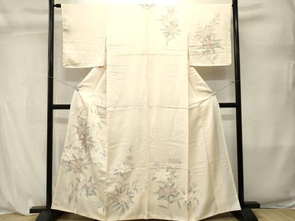 平和屋着物■訪問着　刺繍　枝花文　正絹　逸品　CABL3852ev