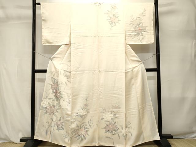 平和屋着物■訪問着　刺繍　枝花文　正絹　逸品　CABL3852ev