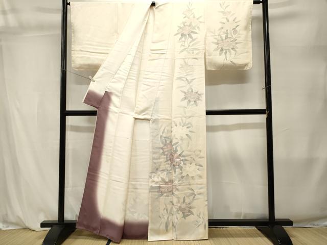 平和屋着物■訪問着　刺繍　枝花文　正絹　逸品　CABL3852ev
