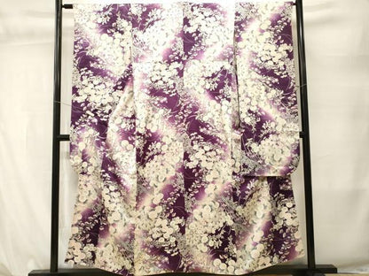 平和屋着物●豪華振袖　槌車　草花文　暈し染め　銀彩　正絹　逸品　CABL3853ev
