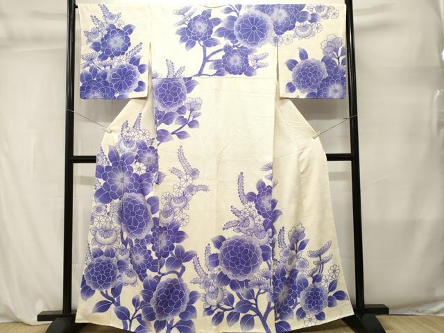 平和屋着物■訪問着　絞り　枝花文　暈し染め　正絹　逸品　CABL3854ev