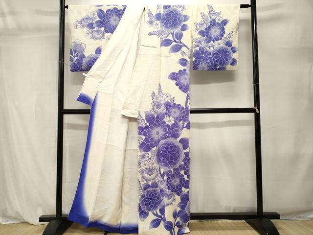 平和屋着物■訪問着　絞り　枝花文　暈し染め　正絹　逸品　CABL3854ev