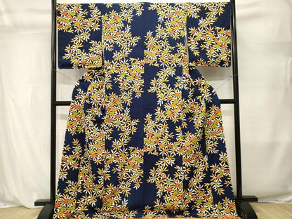 平和屋着物■上質な小紋　枝花文　正絹　逸品　CABL3858ev