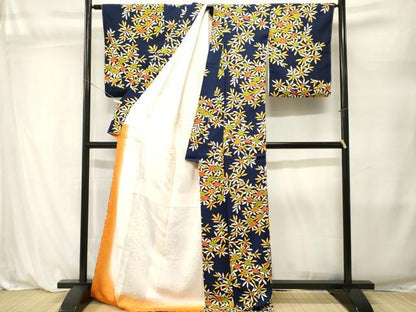 平和屋着物■上質な小紋　枝花文　正絹　逸品　CABL3858ev