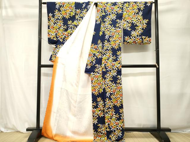 平和屋着物■上質な小紋　枝花文　正絹　逸品　CABL3858ev