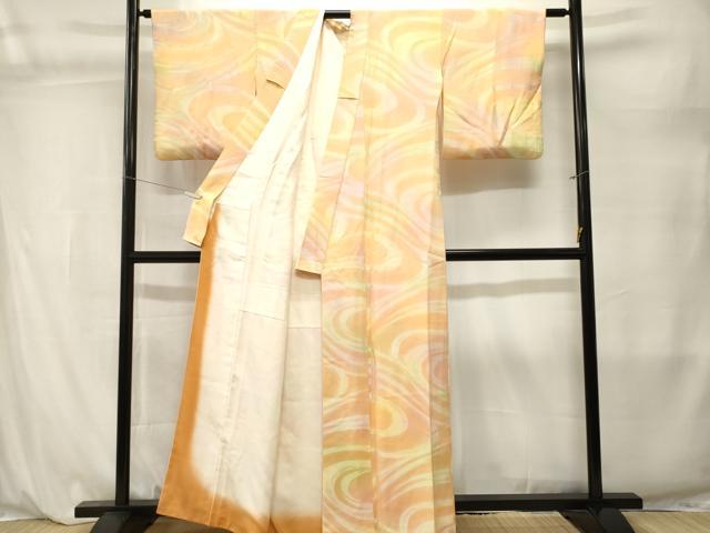 平和屋着物■上質な小紋　流線文　暈し染め　正絹　逸品　CABL3861ev