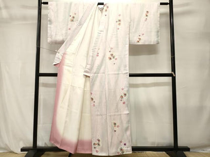 平和屋着物■上質な小紋　枝花文　暈し染め　正絹　逸品　CABL3863ev