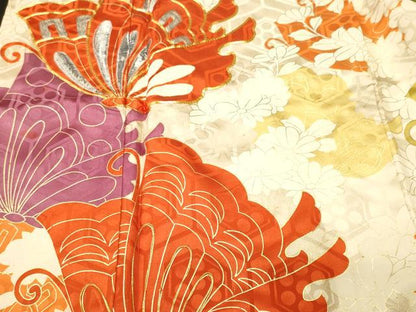平和屋着物■豪華振袖　駒刺繍　亀甲花蝶文　金彩　正絹　逸品　CABL3864ev