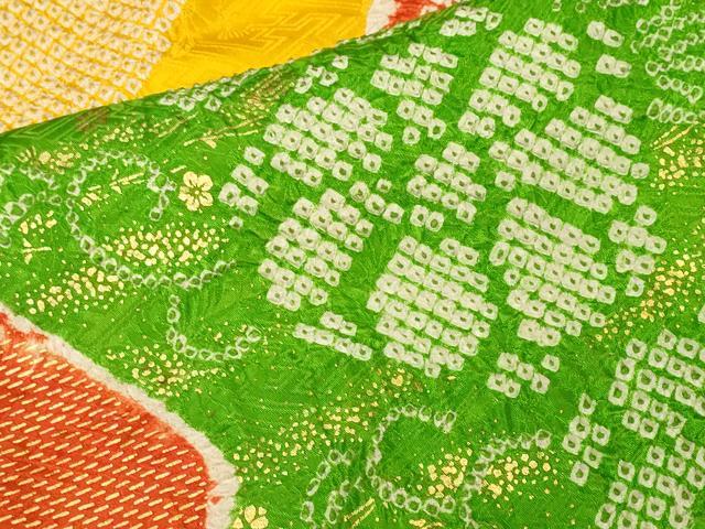 平和屋着物■豪華振袖　総絞り　幾何学花唐草文　金銀彩　正絹　逸品　CABL3866ev