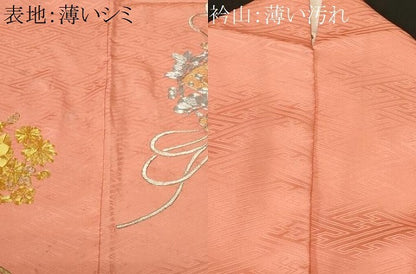 平和屋着物■豪華振袖　駒刺繍　御所車檜扇花文　金銀糸　正絹　逸品　CABL3868ev