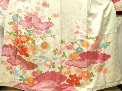 平和屋着物■豪華振袖　駒刺繍　絞り　雲取り流水花文　暈し染め　金彩　正絹　逸品　CABL3870ev